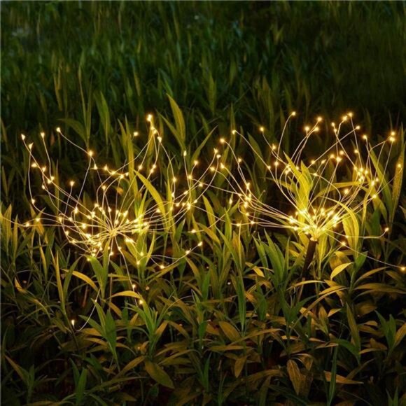 Garden-Decorative-Lights, Solar Firework Lights 105 LED-Powered 35 Copper Wires - Picture 1 of 7